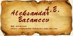 Aleksandar Batančev vizit kartica